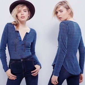 Free People Heirloom Desert Rider Henley Top